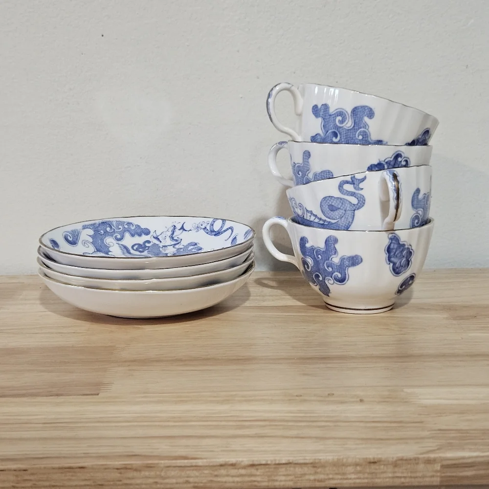 Vintage Porcelain Tea Cups and Saucers